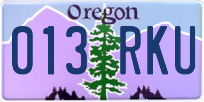 OR license plate 013RKU