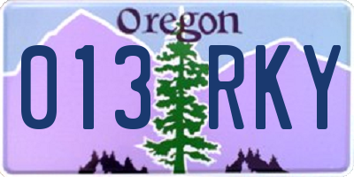 OR license plate 013RKY