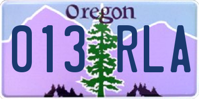OR license plate 013RLA