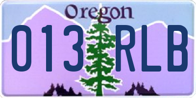 OR license plate 013RLB