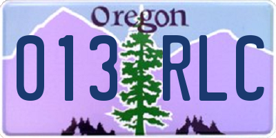 OR license plate 013RLC