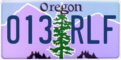 OR license plate 013RLF