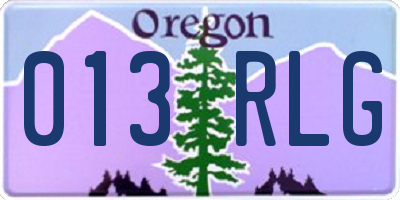 OR license plate 013RLG