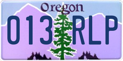 OR license plate 013RLP