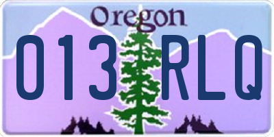 OR license plate 013RLQ