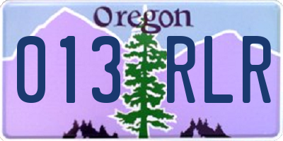 OR license plate 013RLR