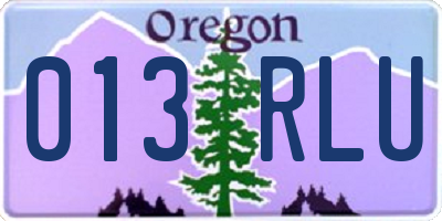 OR license plate 013RLU