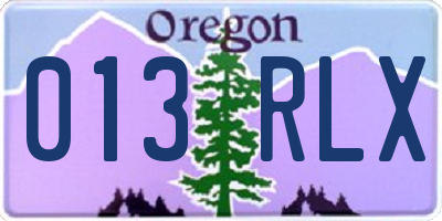 OR license plate 013RLX