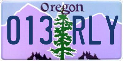 OR license plate 013RLY