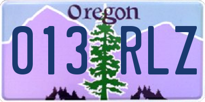 OR license plate 013RLZ
