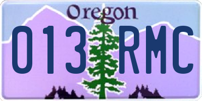 OR license plate 013RMC