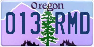 OR license plate 013RMD