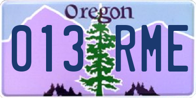 OR license plate 013RME