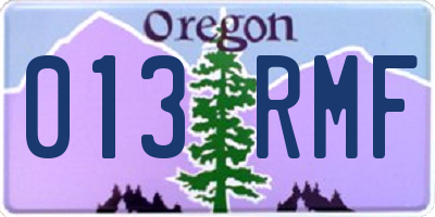 OR license plate 013RMF