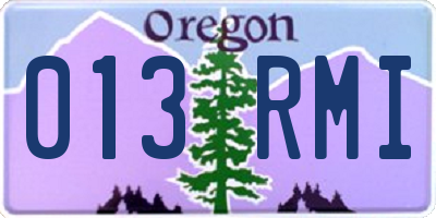 OR license plate 013RMI