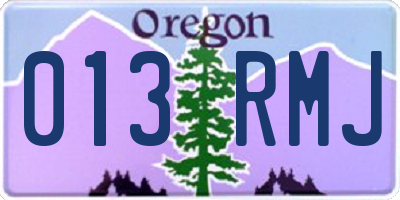 OR license plate 013RMJ