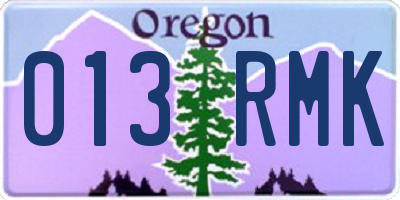 OR license plate 013RMK
