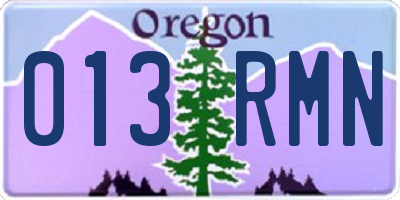 OR license plate 013RMN