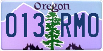 OR license plate 013RMO