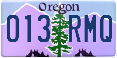 OR license plate 013RMQ