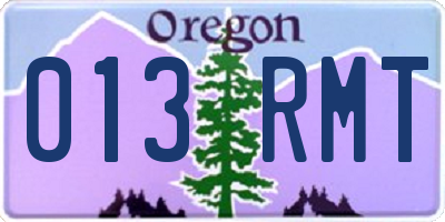 OR license plate 013RMT