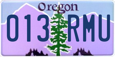 OR license plate 013RMU