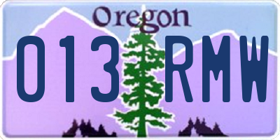 OR license plate 013RMW