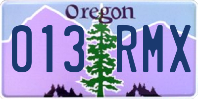 OR license plate 013RMX