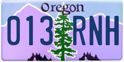 OR license plate 013RNH