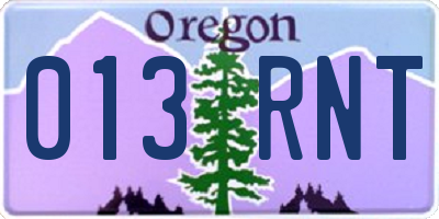OR license plate 013RNT