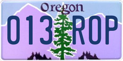 OR license plate 013ROP