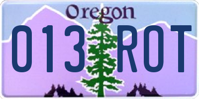 OR license plate 013ROT