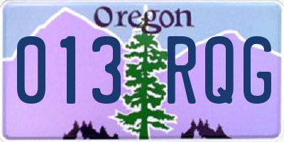 OR license plate 013RQG