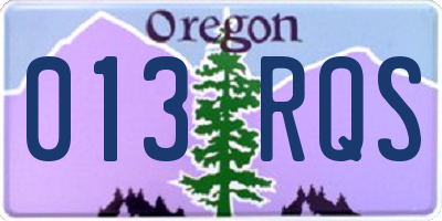OR license plate 013RQS