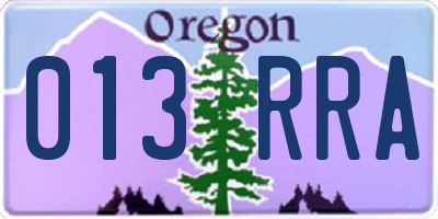 OR license plate 013RRA