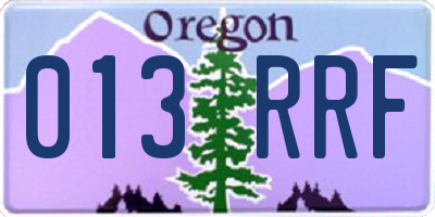 OR license plate 013RRF
