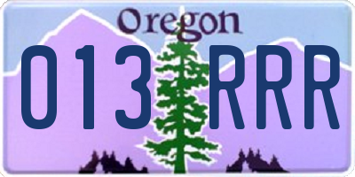 OR license plate 013RRR
