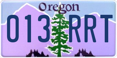 OR license plate 013RRT