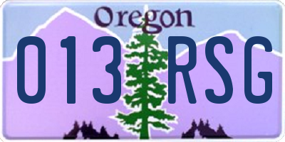OR license plate 013RSG