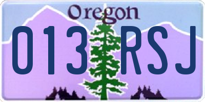 OR license plate 013RSJ