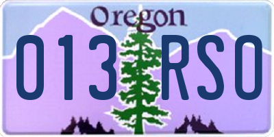 OR license plate 013RSO