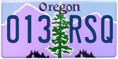 OR license plate 013RSQ