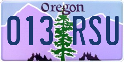 OR license plate 013RSU