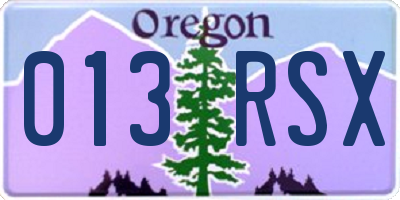 OR license plate 013RSX