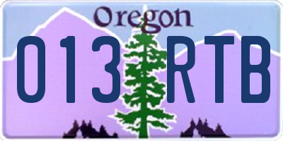 OR license plate 013RTB