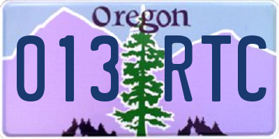OR license plate 013RTC