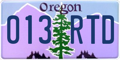 OR license plate 013RTD