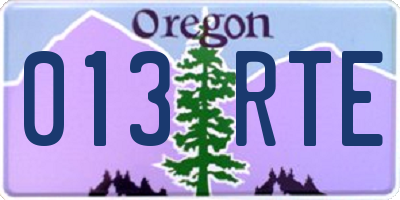 OR license plate 013RTE