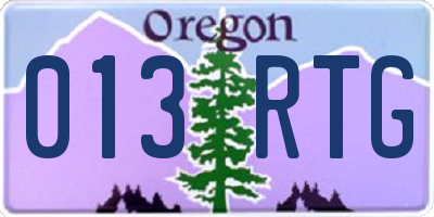 OR license plate 013RTG