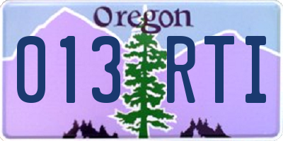 OR license plate 013RTI